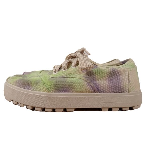 Toms Lug Shoes Women 11 Multi Color Canvas Sneakers Lace Up Platform - Picture 4 of 16